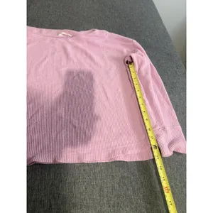 Anthropologie Daily Practice Waffle Knit Slightly Cropped Pink Long Sleeve Sz S thumbnail 5