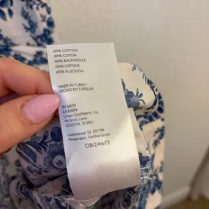 Anthropologie Somerset Maxi Dress XS Blue White Floral Tiered Smocked Waist thumbnail 10
