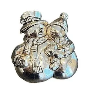 Christmas Snowman dual pendant Locket brooch thumbnail 1