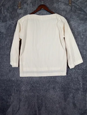 J Crew Ciel Top Striped Cotton Top Butter Yellow Striped Boat Neck Preppy Womens thumbnail 6