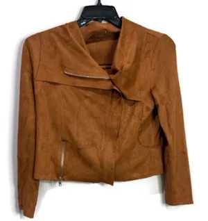 UMGEE Moto Zippered front boho faux suede lightweight Jacket size small thumbnail 1