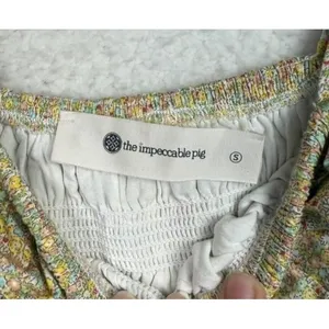 The‎ Impeccable Pig Dress Womens Small Floral Smocked Ruffle Mini Boho thumbnail 3