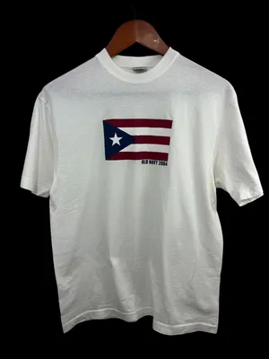 Old Navy Vintage T-Shirt Large White Puerto Rico Flag Small 2004 Cotton thumbnail 1