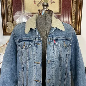 Levi's Premium Ex-Boyfriend Sherpa Lined Trucker Denim Jacket - Sz Med 🧡🎀 thumbnail 7