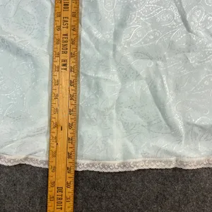 VTG‎ Paisley Jacquard Maxi Half Slip Light Blue Lace Trim Satin Skirt Lingerie thumbnail 5
