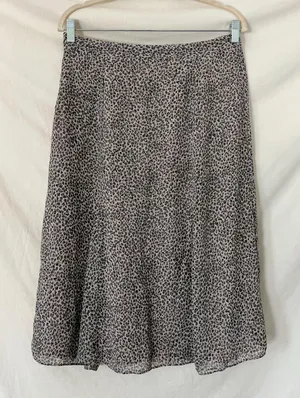 Vintage Mesh Leopard Print Midi Mesh Skirt thumbnail 1
