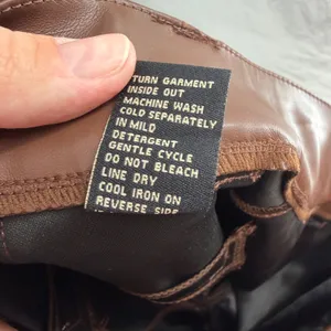 Diane Gilman D2 David Dixon Brown Faux Vegan Leather Flare Leg Pants Size 12 NWT thumbnail 5