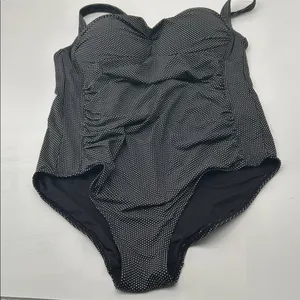 Elegant Black and White Polka Dot Women's One Piece Swimsuit thumbnail 13