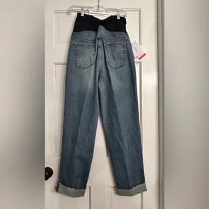 Isabel Maternity by Ingrid & Isabel Faded Light Blue Boyfriend Jeans 8 nwt thumbnail 2