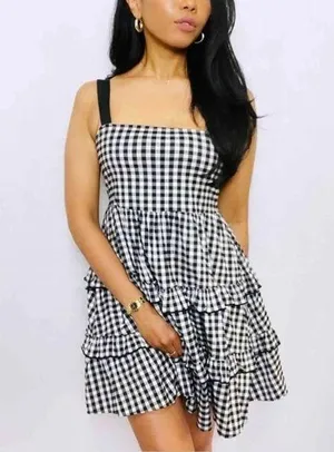 Nwt- Zara Gingham Baby Doll Dress thumbnail 1