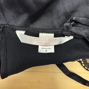 Victoria's Secret Very Sexy Black Satin Lace Trim‎ Bodysuit Small 507344-0408 thumbnail 7