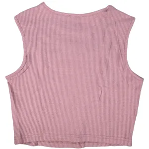 AREA STARS Mauve Waffle Knit Cropped Tank‎ Top Sleeveless Size L thumbnail 2