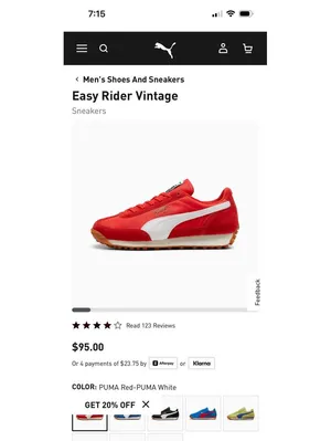 Puma Easy Rider Red and White Sneakers us 6/uk3.5 thumbnail 8