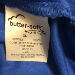NWT Butter Soft Stretch Xl Blue Scrub Top thumbnail 7