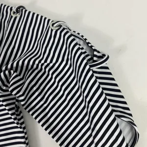 Anthonys Resort Wear Tunic Shirt‎ Womens Small Navy Stripe 3/4 Grommet Sleeve thumbnail 8