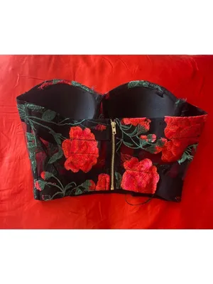 Jagger & Stone Frida Rose Mesh Bustier Corset, Whimsigoth sz0 thumbnail 5