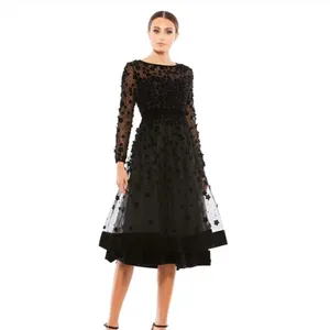 Mac Duggal Embellished Illusion Fit & Flare Dress 67007 Black thumbnail 4