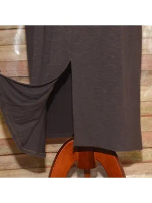 J.Jill Womens L Chocolate Brown V Neck Column Maxi Dress Pockets Rayon Stretch thumbnail 4