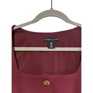 Sincerely Jules Button Front Burgundy Sleeveless Dress S thumbnail 7