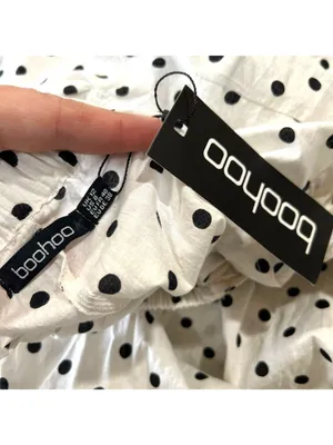 Boohoo Polka Dot Midi Dress Cottagecore French GirlmRetro Ruffle Size 8 NWT thumbnail 10