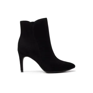 Scoop Womens Size 8 Black Suede Stiletto Zip‎ Ankle Booties thumbnail 5