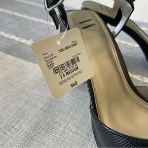 NWT Worthington Lessing Block Heel Sandals Square Toe Black Size 7.5 thumbnail 3