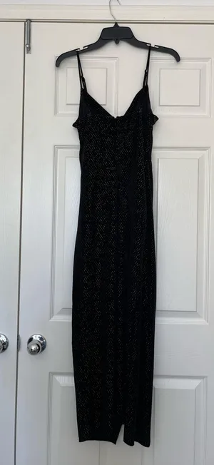Laundry by Shelli Segal velvet black sparkle dress thumbnail 6