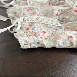 Vintage style Corset Floral Lace-Up Crop Top thumbnail 8
