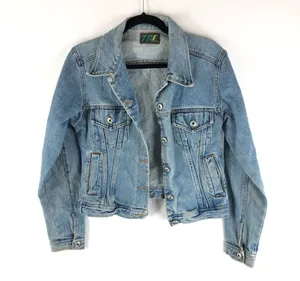 Trafaluc Jeans Womens Denim Jacket Vintage Retro Trucker Medium Wash M thumbnail 1