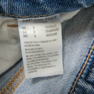 American Eagle Mom Straight Jean Ripped High Rise Jeans Size 0 thumbnail 7