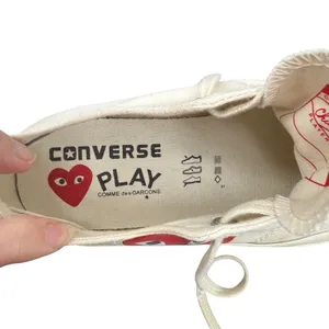 Comme des Garçons‎ PLAY x Converse Chuck 70 Low Cream Heart Sneakers Womens 7.5 thumbnail 6