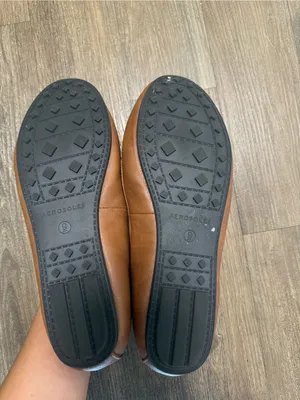 AEROSOLES Brown Leather Loafers with Gold Hardware thumbnail 3