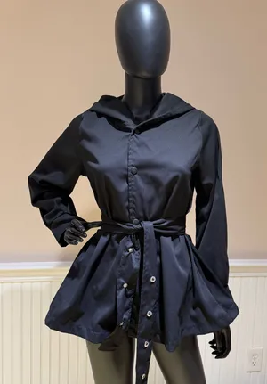 Drop Shoulder Jacket Coat Trench Cardigan Blouse Loose Slim Waist Bomber Top thumbnail 1
