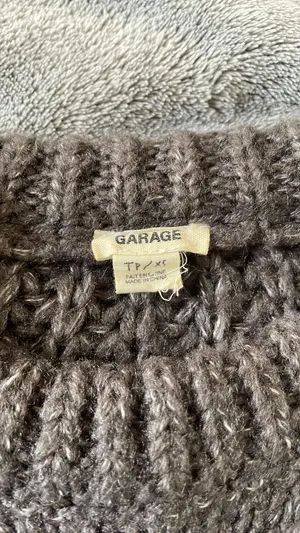 Garage Dark Gray Cable Knit Sweater thumbnail 3