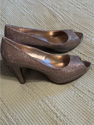 Bandolino Shimmering Bronze Peep-Toe Heels thumbnail 2