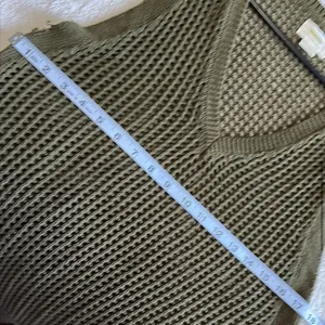 Anthropologie Olive Mesh Knit Top Size Small thumbnail 9