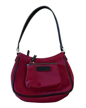 Y2K Kenneth Cole Reaction Shoulder Bag Purse Maroon Black thumbnail 1