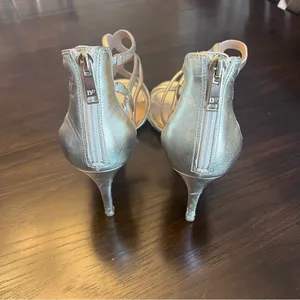 Diane Von Furstenberg Gold Strappy Sandal Heels Size 9 thumbnail 3