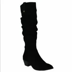 NEW INC International Concept Leather Slouchy Boot Black SZ-8 thumbnail 4