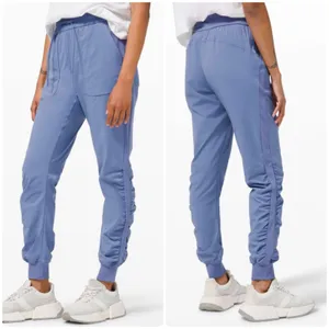 Lululemon Womens Water Drop Blue Beyond the Studio Ruched Athleisure Jogger 10 thumbnail 2
