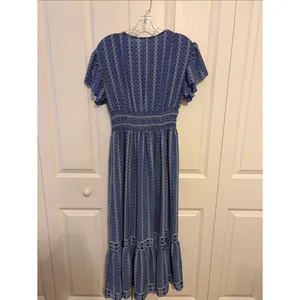 Max Studio London Blue Patterned Maxi Dress Size XS thumbnail 3