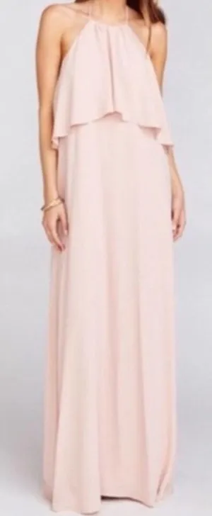 Show Me Your Mumu SMYM Aimee ruffle maxi dress in dusty blush NEW XL thumbnail 1
