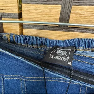 La Armario Denim Corset Strapless Top Size‎ Medium Blue thumbnail 5