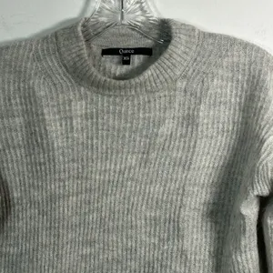 Quince Ribbed Alpaca Wool Blend Crewneck Sweater Heather‎ Gray XS thumbnail 3
