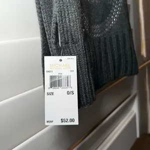Michael Kors Charcoal Scarf with Silver Logo thumbnail 2