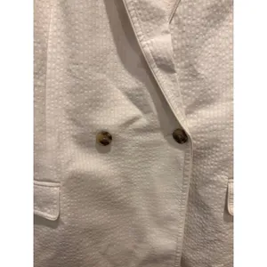 Banana Republic Womens White Seersucker Double‎ Breasted Blazer Jacket Size 14 thumbnail 3