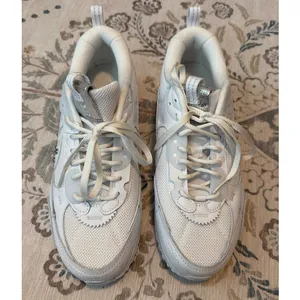 Nike Air Max 90 Futura Studded Swoosh Womens Size 9 White Silver FQ8888-100 thumbnail 4