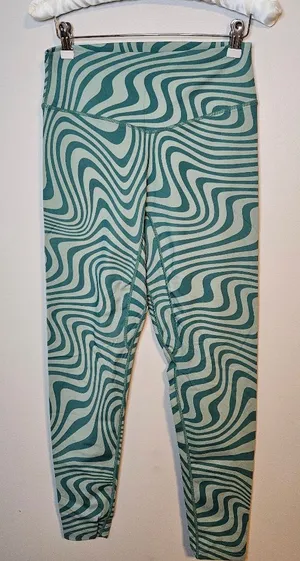 Vitality Womens Leggings Habitat Green Wave Workout Athletic Large thumbnail 1
