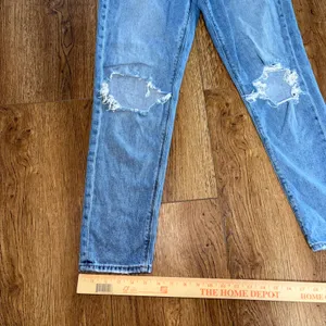 American Eagle Distressed Mom Jeans Size‎ 2 High Rise Stretch Waistband boho thumbnail 9