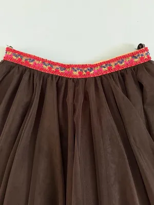 NWT Sherri Hill‎ Vintage Beaded Embroidered Black Tulle Prom Homecoming Skirt thumbnail 4